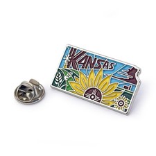 Kansas Shaped Lapel Pin Kansas State Enamel Pin picture