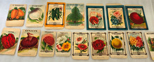 Antique 1915-1918 Seed Packets Lot 16 Color Lithographs Flowers Vegetables picture