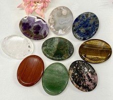 Wholesale Lot 9 PCs Natural Mixed Crystal Worry Stone Healing Energy picture