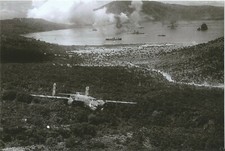 WW II Usa Photo  ....B-25 - Bombing Run On Japanese Ships... picture