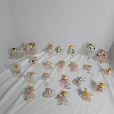 Vintage Christmas Angel Choir MCM Pipe Cleaner Tulle Huge Lot/23 Ornaments READ picture