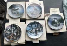 Lot of5 Vintage KnowlesWolf CollectorPlates 