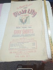 Vintage Dixie Lily Flour Sack 100 LBS . Butler, Kansas picture