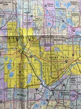 Minnesota MN State Highway Map Road Vintage Twin Cities Winona Mankato St Paul picture