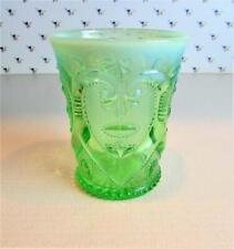 Dugan Glass Co Jeweled Heart or Victor  Tumbler Green  Opalescent picture