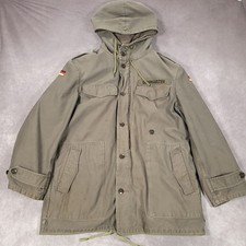Vintage German Military Jacket Mens Medium Green Scharrer Untergriesbach Army picture