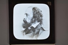 Portrait Alfred Lord Tennyson Profile Magic Lantern Slide c1900s picture