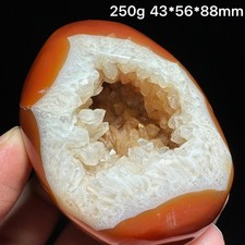 250G Natural Red Geode agate egg Crystal Mineral Spcimen energy Healing Reiki picture