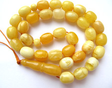 AMBER ROSARY ISLAMIC PRAYER 33 BEADS BALTIC GENUINE STONE,Tasbih Misbaha KAHRAMA picture