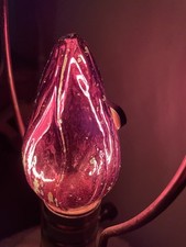 ONE rare NOS vtg Flicker Flame shape light bulb Standard Gas Lamp Cherry Black picture