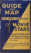 Wesley G. Lake 1941 Map of Movie Stars' Homes Beverly Hills Los Angeles CA picture