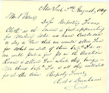 1839 Handwritten Letter signed Root & Dunham Albert Barney New York NY Auction picture