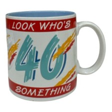 Vintage Look Who's 40 Something Birthday Mug Freelance Inc Korea NWOT picture