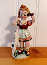 Vintage Fairyland China Girl with Dog Figurine Made Japan Hand-painted picture