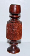Vintage P.T.C Hand Carved Solid Wood Candle Holder 6.5