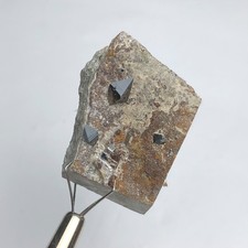 Natural Anatase Crystal Specimen on Matrix | Sharp Black Metallic Crystals | Col picture