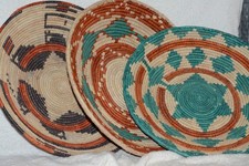 Woven baskets. #2 Lot of 3 Large sized. Woven Baskets Two-Tone picture