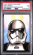 2024 TOPPS STAR WARS ERIC MEDINA AUTO SKETCH 1/1 FO STORMTROOPER PSA 7 picture