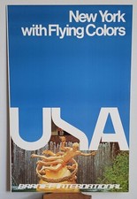 1972 BRANIFF INTERNATIONAL New York with Flying Colors Rockefeller Center POSTER picture