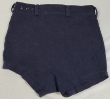 Vintage 1940's WWII US Navy Wool Knit Swim Trunks Shorts Stenciled Size 38 picture