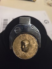 Vintage NOS 1960.s JFK In God We Trust Spinning Flip Top Lighter Chrome RARE picture