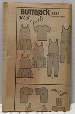 Butterick 3984 Top, Jumper, Jumpsuit *PREOWNED* UNUSED picture