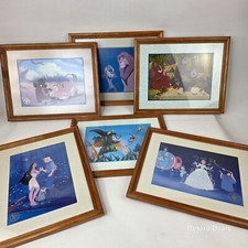 Lot of Disney Movie Lithographs (6 movies), Matted & Framed, Approx. 13