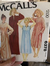 Vintage 1978 McCall’s 6378 Nightgown Robe Sewing Pattern 10/12 Cut Complete picture