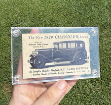 Vintage Chandler Sedan 1929 Raffle Ticket Wayland NY Gas And Oil Advertising picture