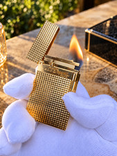S.T. DUPONT Double Flame Diamond head Gold Ligne2 Lighter with GIFTBOX Ping picture