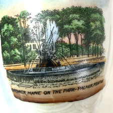 Gardiner MAINE ME Antique Souvenir PALMER FOUNTAIN Painted Trinket China Tea Cup picture
