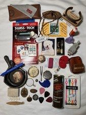 Vintage to Now Junk Drawer Lot Trinkets Treasure Ray Ban Case Sterling Top Hat picture