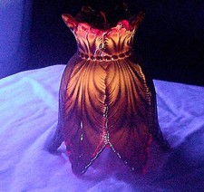 VINTAGE FENTON GLASS RED AMBERINA TWO WAY CANDLE HOLDER 1973 picture
