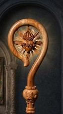 Wood CROZIER Polish Staff Crosier Bishop Quality Craftsmanship, 72