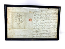 1829 Handwritten Letter from England to New York with Wax Seal -Antique Ephemera picture