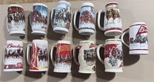 Complete 2006-2016 Budweiser Holiday Stein Lot (11 Mugs) - NIB / Never Displayed picture