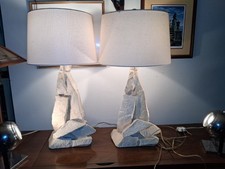 Sirmos Rock Quarry Lamps Pair Original Condition 1970s picture