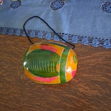 Vintage Cartagena Colombia Gourd Guiro Scraper Instrument Fish Folk Art  picture
