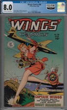 WINGS #96-CGC 8.0 VERY FINE - FEED STORE COLLECTION  1948- LUBBERS  GOODGIRL CVR picture