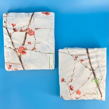 70s Cherry Blossom Branch Sheet Set 1970s Vintage Queen Flat and Fitted Sheets picture