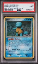 PSA 9 MINT Pokemon Ditto (Squirtle) Reverse Holo Rare ex Delta Species #64/113 picture