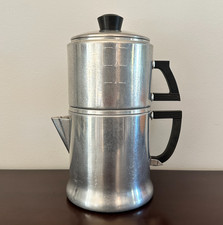 Vtg Wear-Ever No. 3048 Art Deco Bakelite Handle Coffee Pot Drip-O-Lator Alum picture