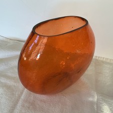 Rose Colored Glass Vase 6.5 x 7 x 2 picture