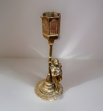 Antique Vantines Art Deco Brass Incense Burner France Minstrel Mandolin Musician picture