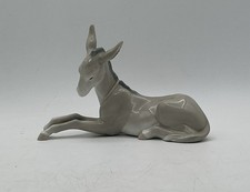 Vintage Lladro Porcelain Donkey Figurine #4679 Early Blue Stamp Mark Spain 70’s picture