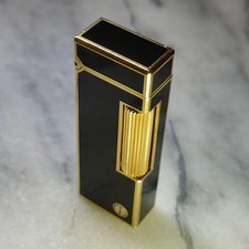  Vintage Dunhill Rolla gas lighter Black lacquer ⓓ mark Working Condition picture