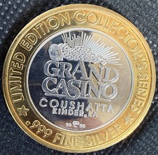 COUSHATTA HOTEL & CASINO Limited Edition 99.99% .6 Oz. Pure Silver Strke Center picture