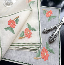 Vintage Linen PLACEMATS SET 6 Elaborate Hand Embroidered Italian picture
