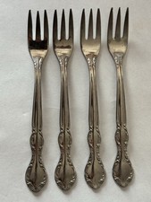 4 Stainless Steel WM Rogers Seafood Forks 5.25” 5” Small Lot picture