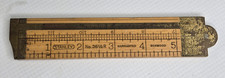 Vintage Stanley No. 36 1/2 R Boxwood Folding Rule Brass  w Caliper picture